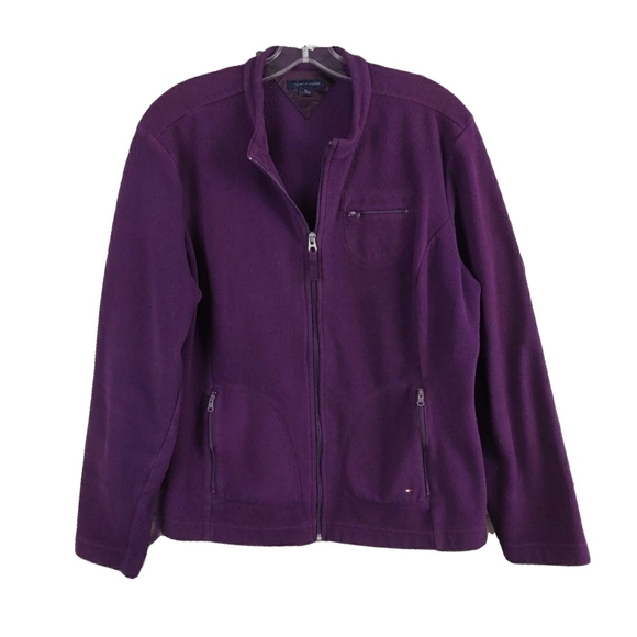 Tommy Hilfiger Wm XL Purple Fleece Full Zip Top - Picture 6 of 6